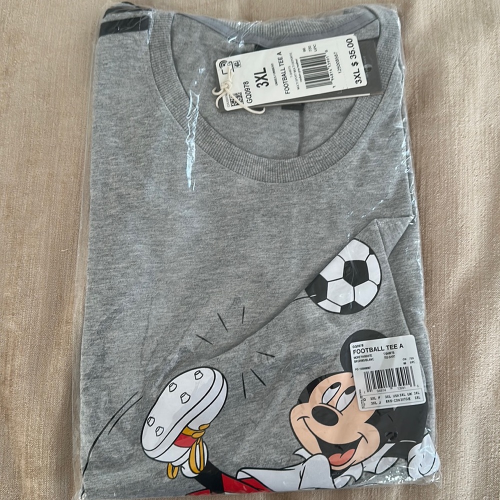 Adidas Mickey Mouse TShirt Medium Grey